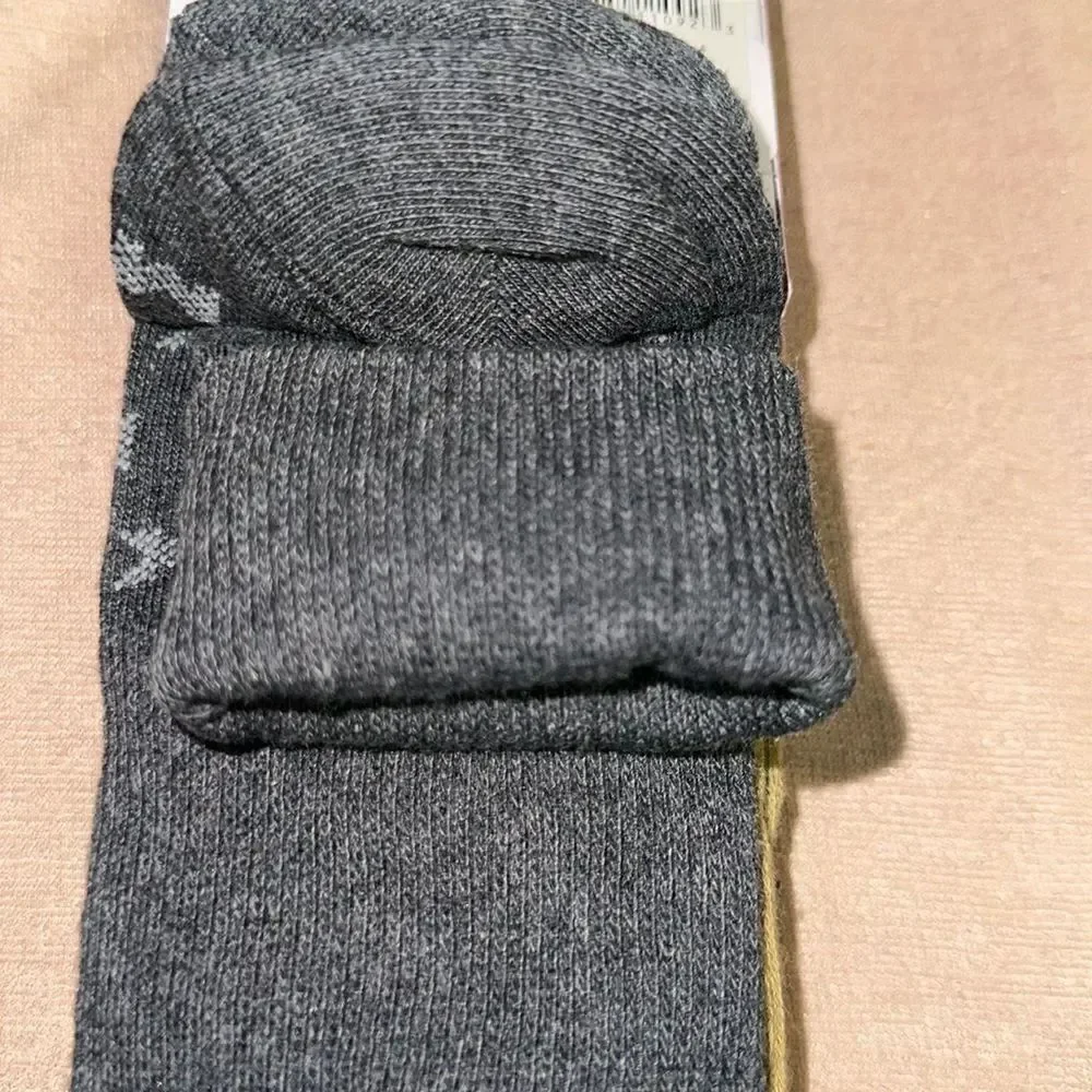 Michael Kors Men’s Pack of 3 Pairs Dress Crew Socks Navy Silver Gray Mustard